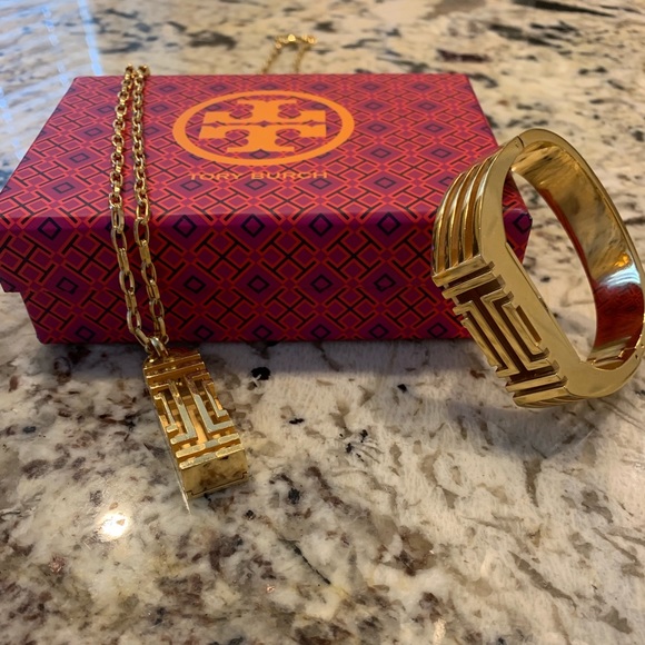 Torch Burch Necklace and bracelet